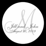 Monogram Wedding Initial Bride Groom Seal Sticker