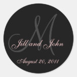 Monogram Wedding Initial Bride Groom Seal Sticker