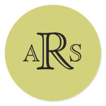 Monogram Wedding Initial Green Sticker by monogramgallery Monogram Wedding Initial Green Sticker