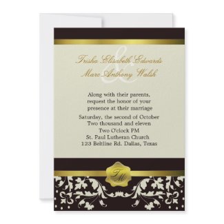 Monogram Wedding Invitation invitation