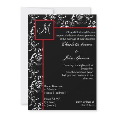 Monogram wedding Invitation