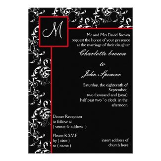 Monogram wedding Invitation