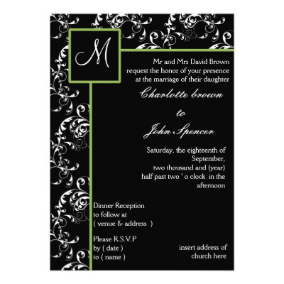 Monogram wedding Invitation