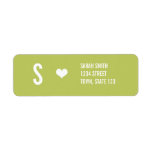 Monogram Wedding Invitation Green Address Labels