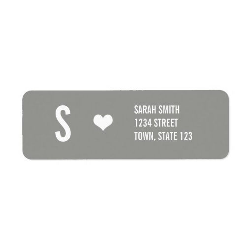 Monogram Wedding Invitation Grey Address Labels Zazzle
