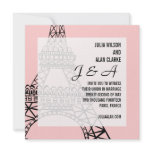 Monogram Wedding Invitation Paris Pink