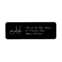 Monogram Wedding Invitation Return Address Labels