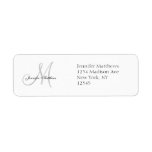 Monogram Wedding Invitation Simple Address Labels