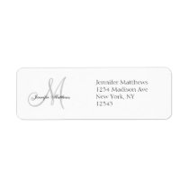 Monogram Wedding Invitation Simple Address Labels