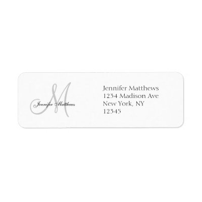 Monogram Wedding Invitation Simple Address Labels