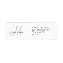 Monogram Wedding Invitation Simple Address Labels