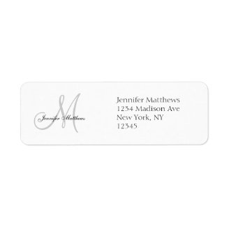 Monogram Wedding Invitation Simple Address Labels
