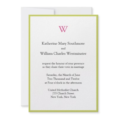Monogram Wedding Invitations