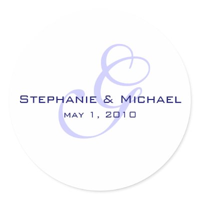 monogram wedding label sticker
