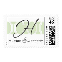Monogram Wedding Postage Stamp - Peridot