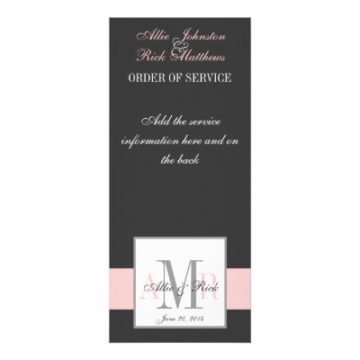 Monogram Wedding Programs Personalized Invitation
