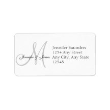 Monogram Wedding Reply Card Address Labels
