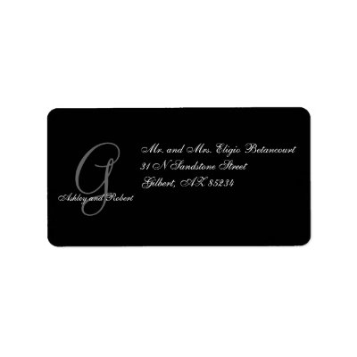 Monogram Wedding RSVP Address Labels