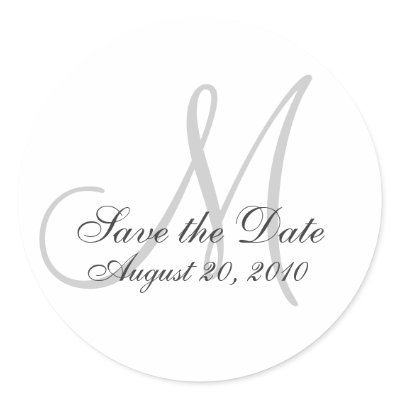 Monogram Wedding Save the Date Seal Sticker