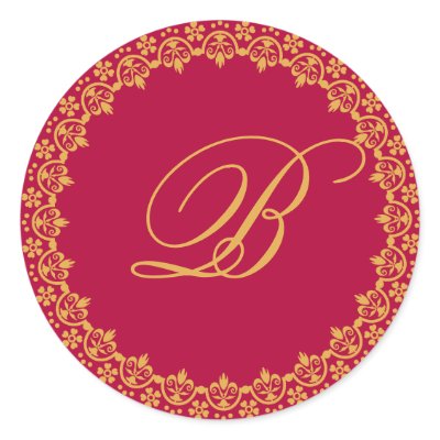 monogram wedding seal sticker