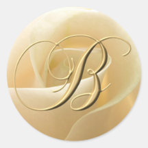 Monogram Wedding Stickers - letter B