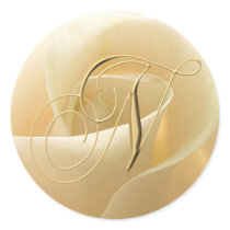 Monogram Wedding Stickers - letter N