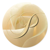 Monogram Wedding Stickers - letter P