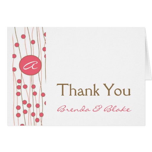Monogram Wedding Thank You Card Zazzle