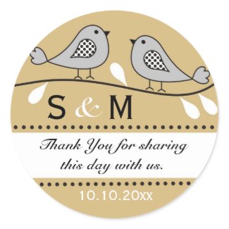 Monogram Wedding Thank You Stickers sticker