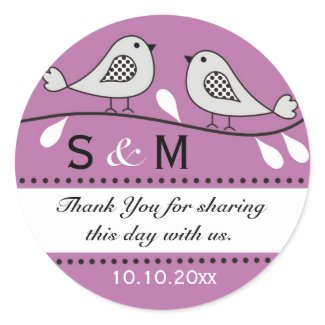 Monogram Wedding Thank You Stickers sticker