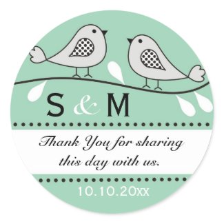 Monogram Wedding Thank You Stickers sticker