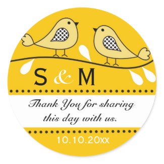 Monogram Wedding Thank You Stickers sticker