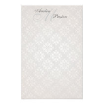 Monogram White Lace Wedding Stationery