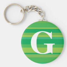 Monogram with a Colorful Striped Background - G Key Chain