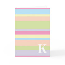 Monogram with a Colorful Striped Background - K cards