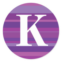 Monogram with a Colorful Striped Background - K stickers by fantasian_angel Monogram with a Colorful Striped Background - K stickers