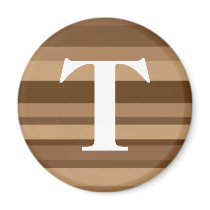 Monogram with a Colorful Striped Background - T magnets