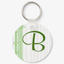 Monogram with Bamboo Background - Letter B keychains