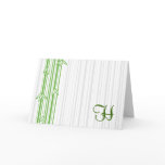 Monogram with Bamboo Background - Letter H Greeting Card