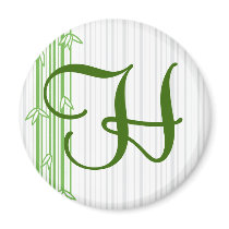 Monogram with Bamboo Background - Letter H magnets