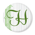 Monogram with Bamboo Background - Letter H magnets