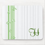 Monogram with Bamboo Background - Letter H Mouse Pads