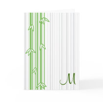 Monogram with Bamboo Background - Letter M Card