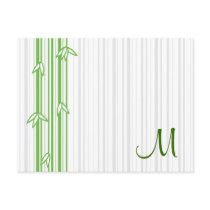 Monogram with Bamboo Background - Letter M postcards