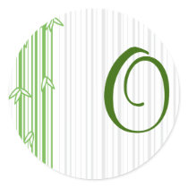 Monogram with Bamboo Background - Letter O stickers by fantasian_angel Monogram with Bamboo Background - Letter O stickers