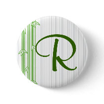 Monogram with Bamboo Background - Letter R Button