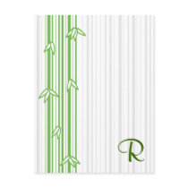 Monogram with Bamboo Background - Letter R Post Card