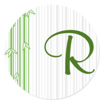 Monogram with Bamboo Background - Letter R Sticker