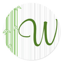 Monogram with Bamboo Background - Letter W stickers by fantasian_angel Monogram with Bamboo Background - Letter W stickers