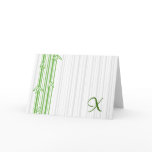 Monogram with Bamboo Background - Letter X Greeting Cards